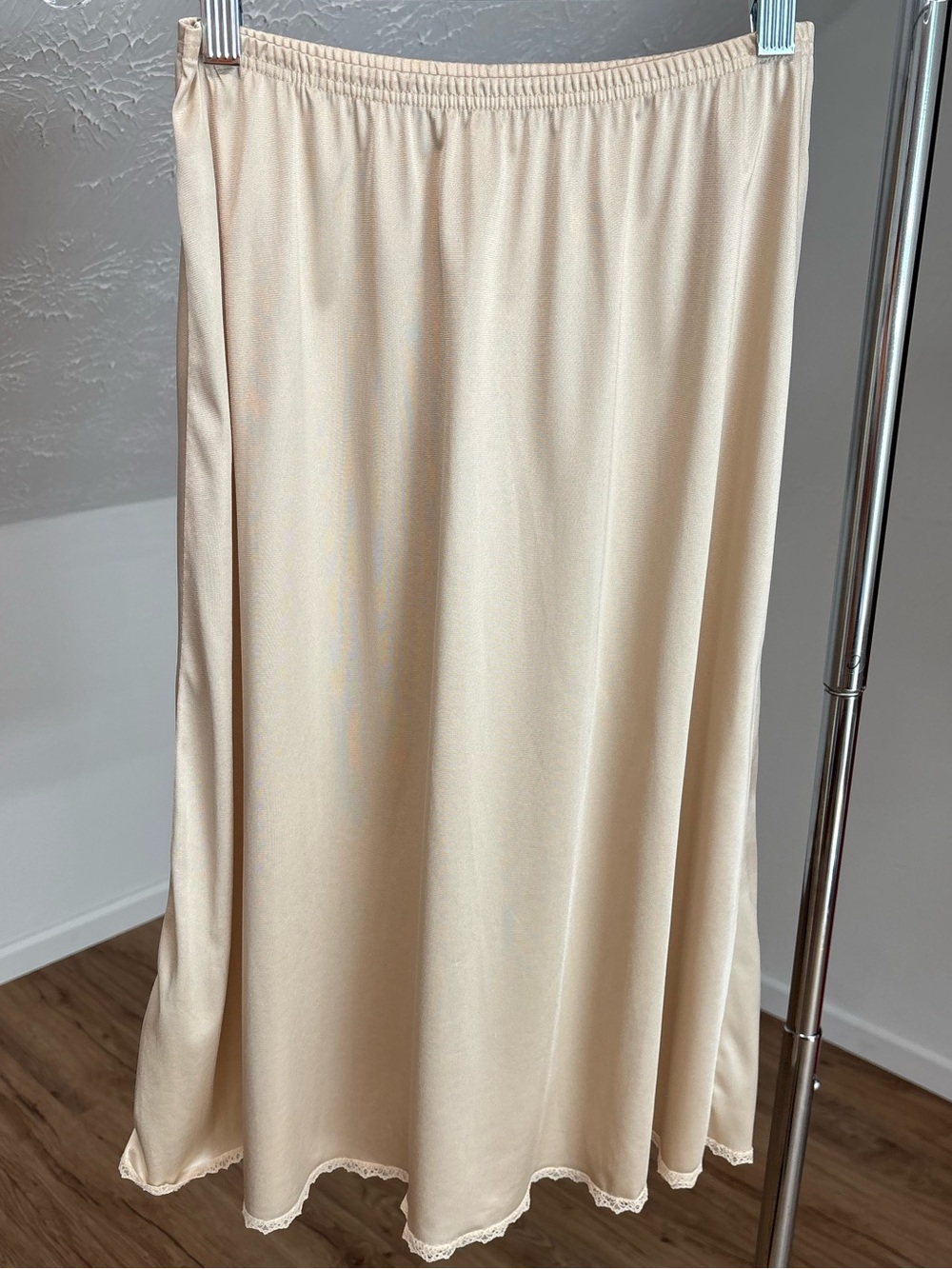 Vintage Vanity Fair slip skirt in tan nude color, size small